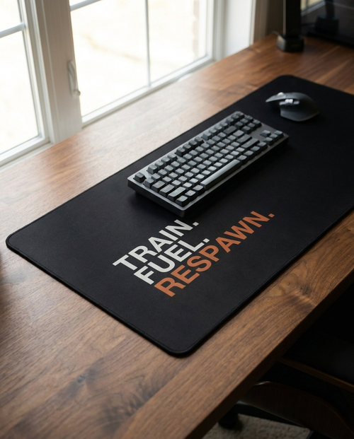 RESPAWN desk mat black — in use