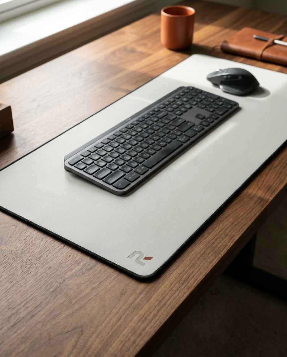 RESPAWN desk mat stone — in use